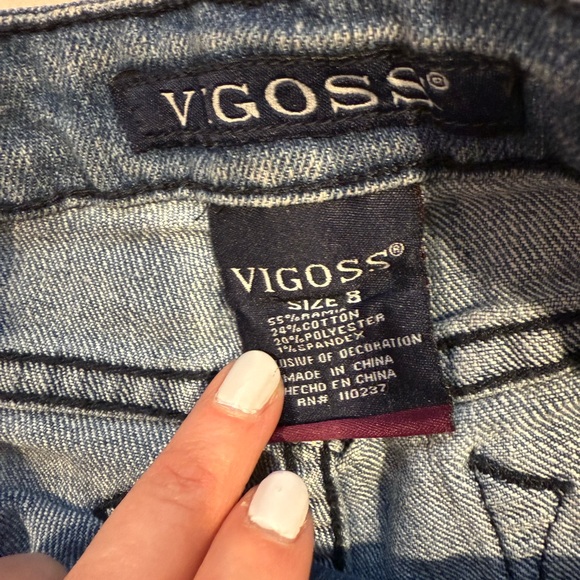 Vigoss Women's‎ Blue Denim Shorts with Patches - Picture 2 of 3